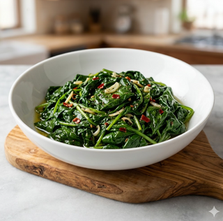 Spinaci aglio olio peperoncino