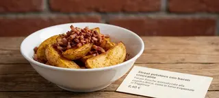 Streat potatoes con bacon croccante