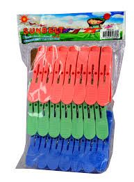 Sunbelt Peg-3 Assorted Colors Clothes Pegs