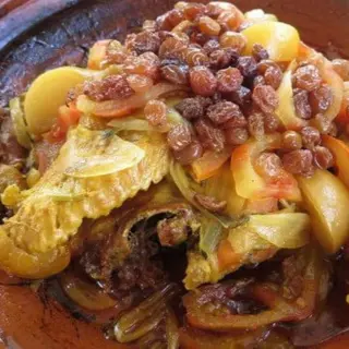 Tajine de Carne com Cebola, Passas e Mel