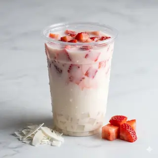 Tea alla fragola con latte cocco