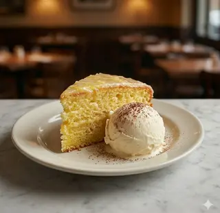 Torta al limone con gelato