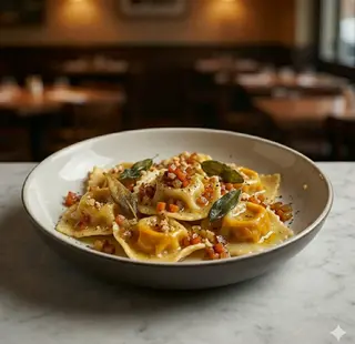 Tortelli di zucca con soffritto