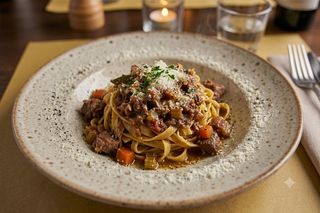 Tagliatella con ragù di cinghiale alla maremmana