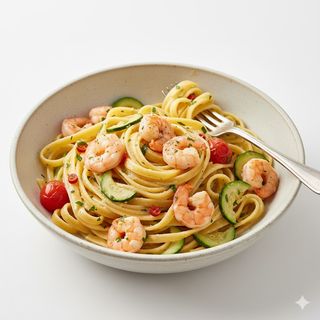 Tagliatelle gamberetti e zucchine