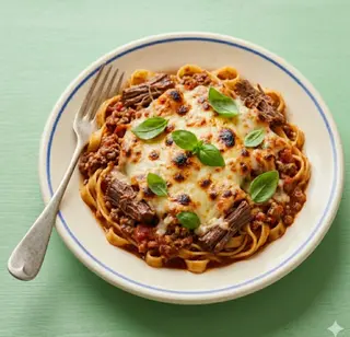 Tagliatelle carne e mozzarella - 1 porzione