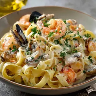 Tagliatelle Fruits De Mer Ou Crevettes
