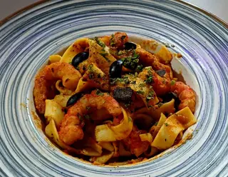 Tagliatelle with shrimp