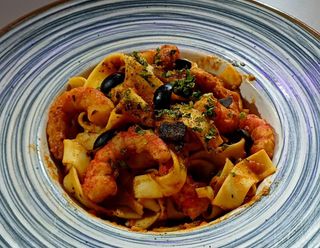 Tagliatelle with shrimp