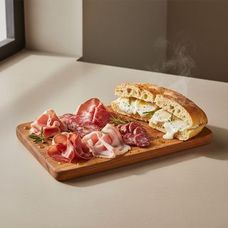 Tagliere "La terrazza" con focaccia al lardo