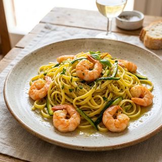 Tagliolini zucchine e gamberi
