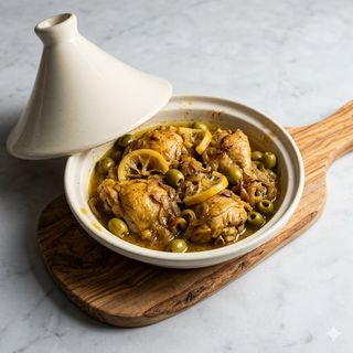Tajine di Pollo con Olive e Limone Confit