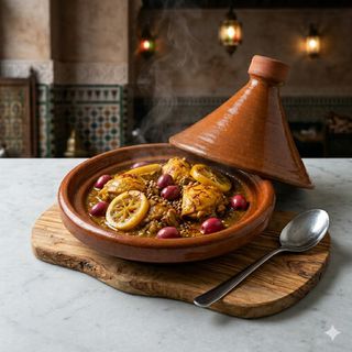Tajine di pollo con limone e olive