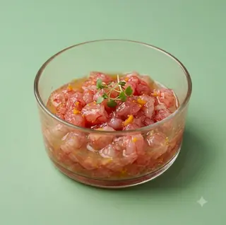 Tartare di mazzancolle blu marinata allo spritz