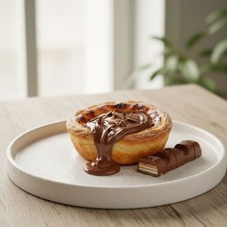 Tarte de Nata com Recheio de Kinder Bueno