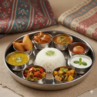 Thali pollo o agnello