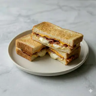 Toast al bacon e cheese