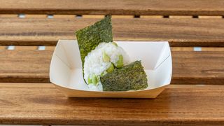 Tofu shitake edamame onigiri