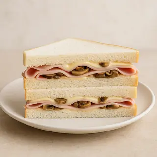 Tramezzino Praga, funghi e fontina