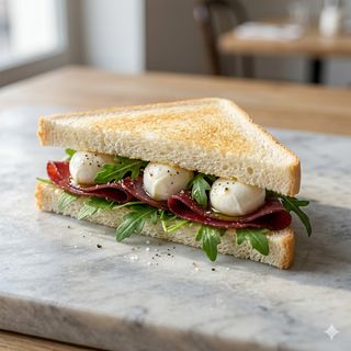 Tramezzini bresaola, rucola e mozzarella