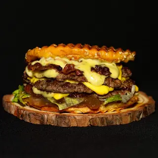 Triple Pesto Green Press burger