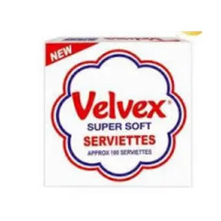 Velvex Paper Serviettes White 100 Pieces