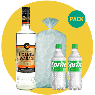 Uganda Waragi Premium 750 ml + 2x Sprite 330 ml + Ice 1kg