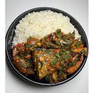 White Rice And Vegetable Sauce