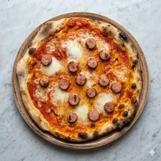 Pizza con wurstel