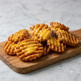 Waffel cheddar fries