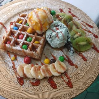 Waffle com Gelado