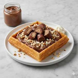 Waffle con Kinder Bueno