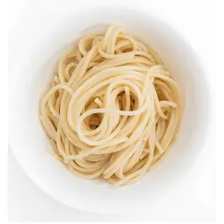 White Spaghetti Served along with Meat and plantain