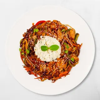Wok s rižom i teletinom