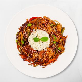 Wok s rižom i škampima