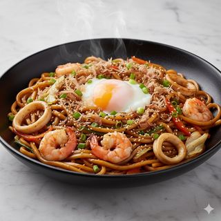 Yaki soba ai frutti di mare