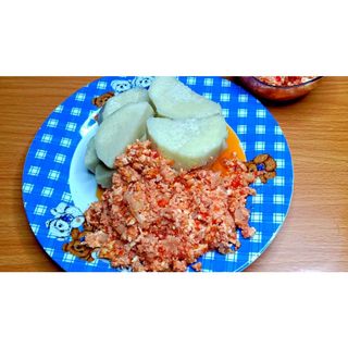 Yam & egg sauce