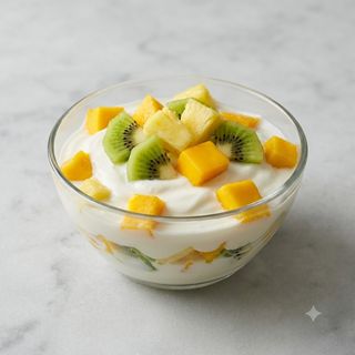 Yogurt e frutta tropicale