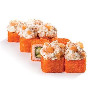 Запечённый ролл с лососем (10шт)