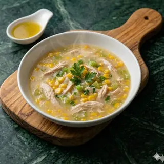 Zuppa con pollo e mais