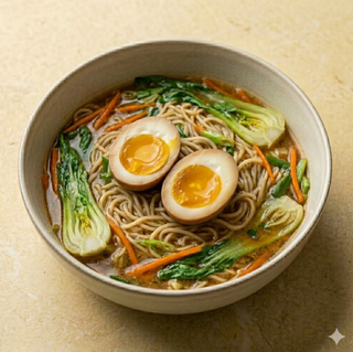 Ramen con uova e verdure
