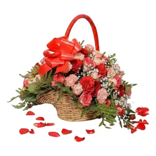 Mixed Rose Garden Basket