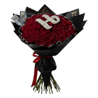 Red Bouquet with Letter