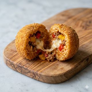 Arancino salsiccia e peperoni