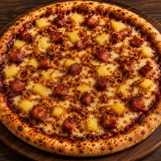 Pizza de Bacon e Ananás Crispy