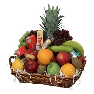 Grand Harvest Basket: Wine, Chocolates & Fresh Fruits