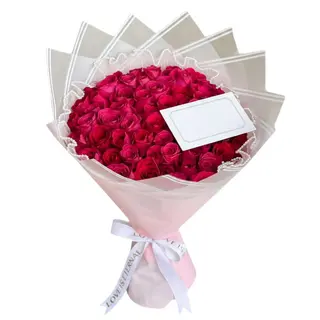Pink Hot Roses & Message Card