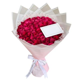Pink Hot Roses & Message Card