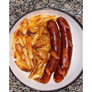 Beef Sausages and Chips