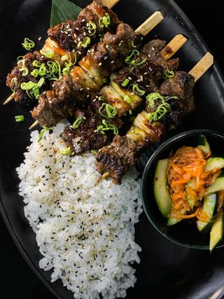Beef skewers asian style